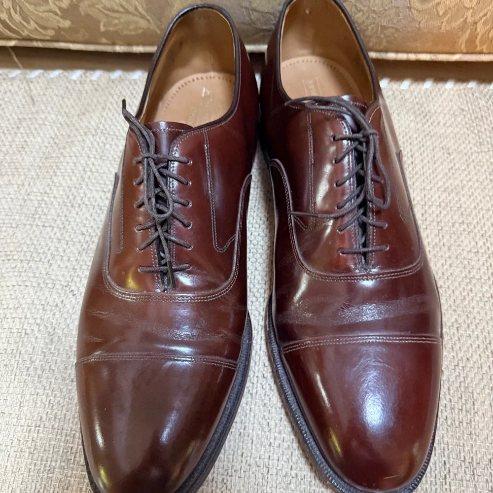 Johnston & Murphy Optima Oxford 10.5 C Burgundy Leather Cap Toe Made in USA